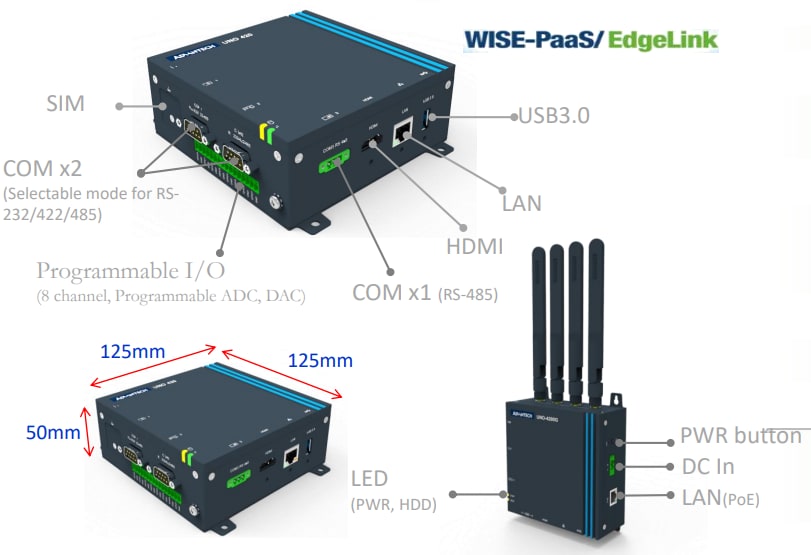 Advantech UNO-420 PoE Powered Device Sensing Gateway Advantech UNO-420 PoE Powered Device Sensing Gateway